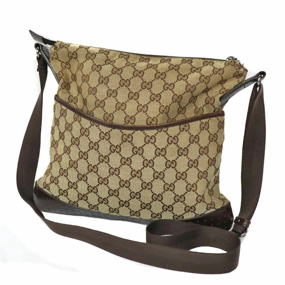GUCCI Shoulder Bag GG Canvas Brown
